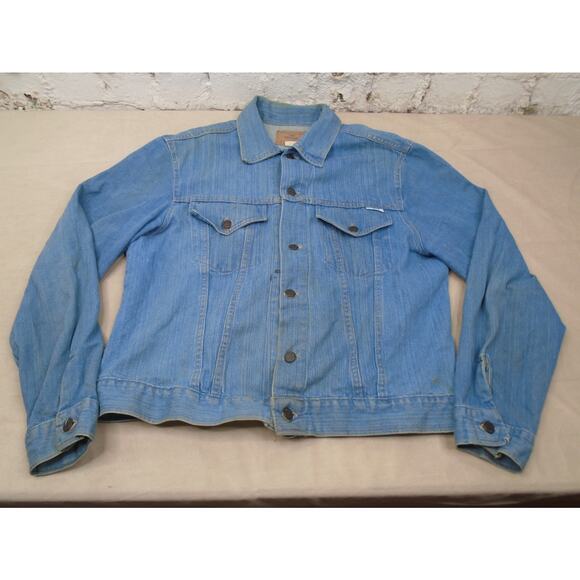 Vtg Chevrolet Chevy Cheyenne Pickup Truck Jean Denim Jacket Horizon Mens XL 46 - Picture 1 of 16